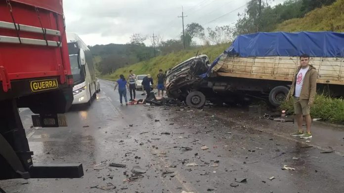 El fallecido, identificado como Salastiel Noguera Bernal, de 37 años, estaba al mando del camión de menor porte.Foto: Gentileza. El fallecido, identificado como Salastiel Noguera Bernal, de 37 años, estaba al mando del camión de menor porte. Foto: Gentileza.