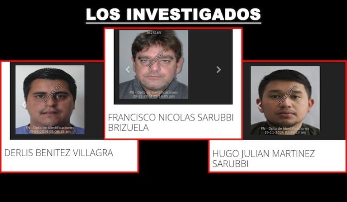 El exintendente de Caazapá, Francisco Nicolás Sarubbi Brizuela, de 56 años; su supuesto secretario, Derlis Benítez Villagra, de 33 años, y uno de sus sobrinos, Hugo Julián Martínez Sarubbi, de 28 años, investigados por supuesto narcotráfico internacional. - Foto: Abc Digital El exintendente de Caazapá, Francisco Nicolás Sarubbi Brizuela, de 56 años; su supuesto secretario, Derlis Benítez Villagra, de 33 años, y uno de sus sobrinos, Hugo Julián Martínez Sarubbi, de 28 años, investigados por supuesto narcotráfico internacional. - Foto: Abc Digital