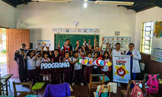 Un grupo de 30 alumnos y alumnas de dos instituciones educativas de Abaí fueron beneficiados con la actividad. Foto: Sexta Región Sanitaria.
