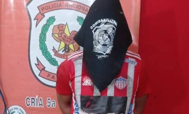 La Policía Nacional detuvo en el lugar a Rafael Enrique Esnivel (35, colombiano) y se le incautó el cuchillo utilizado.Foto: Gentileza.