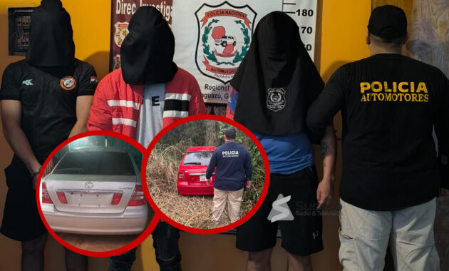 Hurto de autos en Coronel Oviedo: aprehenden a sospechosos y recuperan vehículos - Foto: Gentileza, Edición Suceso