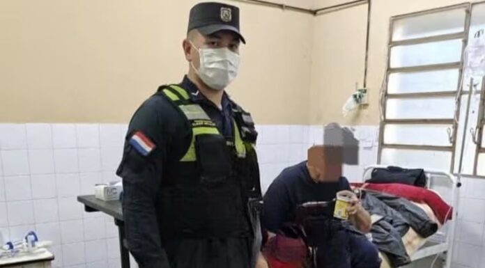 El hombre está con resguardo policial mientras se recupera de la neumonía. Foto: Gentileza