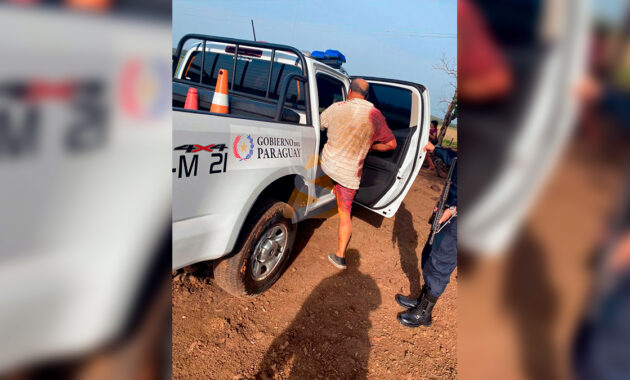 La víctima fue identificada como Arsenio Florentín, de nacionalidad argentina, de 78 años, quien recibió una herida en la sien, aparentemente provocada con la culata de un arma de fuego. Foto: Redacción Suceso.
