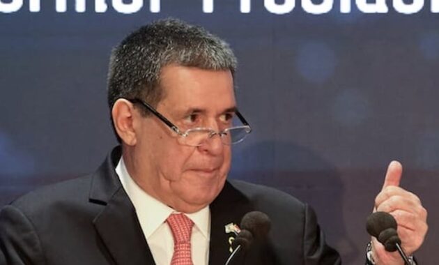 Horacio Cartes, expresidente de la República, durante su presentación en Jerusalén, en marzo pasado.FOTO: AFP