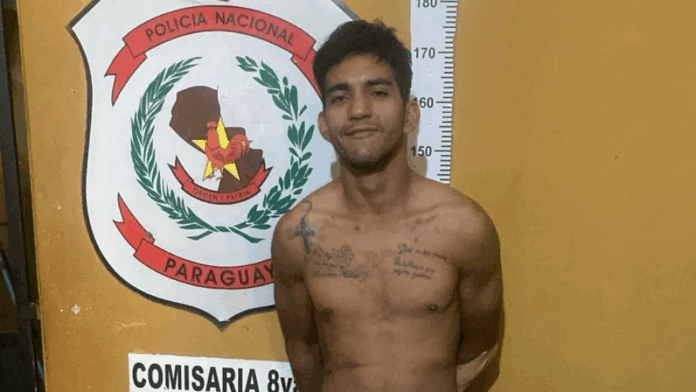El detenido fue identificado como Juan Daniel Britos Báez, paraguayo, soltero, de 24 años de edad.Foto: Gentileza El detenido fue identificado como Juan Daniel Britos Báez, paraguayo, soltero, de 24 años de edad.Foto: Gentileza