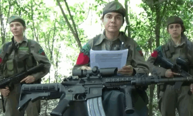 Comunicado. Liliana Villalba (c), Magna Meza (izq.) y Jorgelina Silva (der.), durante el video.Foto: Archivo.