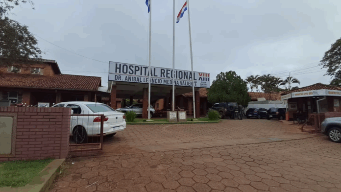 Tras se golpeada, una mujer ingresó al Hospital Regional de Pedro Juan Caballero.Foto: Gentileza.