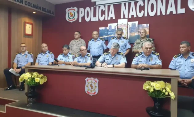 Las estrategias de seguridad en Alta Paraná fueron anunciadas por el comandante de la Policía Nacional, Carlos Benítez. Foto: Gentileza.