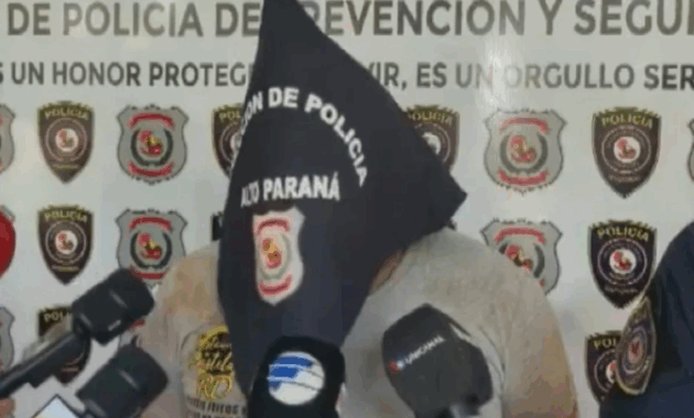 Pedro Giménez Báez, de 34 años, fue detenido por la Policía Nacional.Foto: Captura Telefuturo.