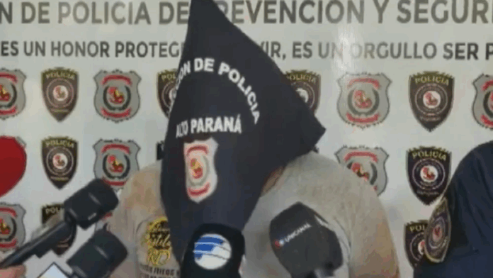 Pedro Giménez Báez, de 34 años, fue detenido por la Policía Nacional.Foto: Captura Telefuturo.