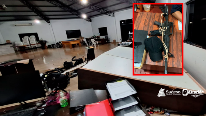 Los delincuentes redujeron al guardia de seguridad y se llevaron dos cajas fuertes. Foto: Gentileza. Los delincuentes redujeron al guardia de seguridad y se llevaron dos cajas fuertes. Foto: Gentileza.