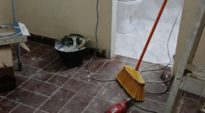 Los trabajos en la celda VIP de Dalia López. Foto: Gentileza.