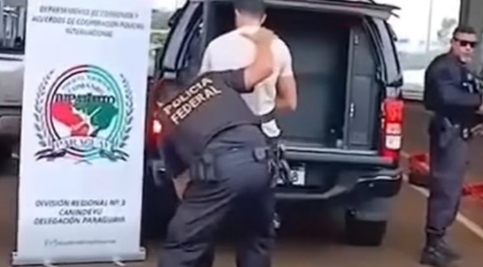 El brasileño ya fue entregado a las autoridades brasileñas tras su arresto. Imagen: captura de video. El brasileño ya fue entregado a las autoridades brasileñas tras su arresto. Imagen: captura de video.