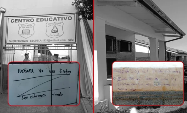 En escuelas de Ciudad del Este y Loreto se escribieron mensajes con supuesta amenaza de tiroteo.Foto: Edición ÚH.