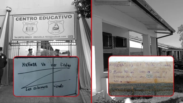 En escuelas de Ciudad del Este y Loreto se escribieron mensajes con supuesta amenaza de tiroteo.Foto: Edición ÚH.
