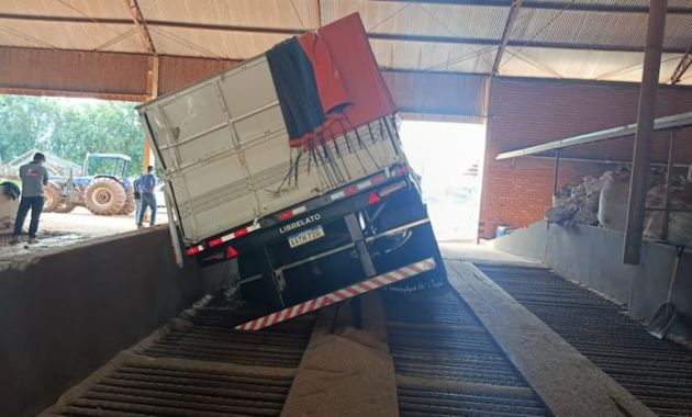 La víctima murió aplastada luego de que el camión se inclinara hacia un costado. Foto: Gentileza.