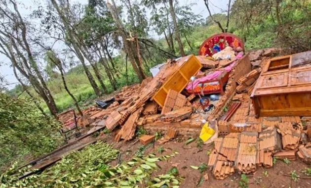 El temporal causó destrozos en varios puntos de Amambay.Foto: Gentileza
