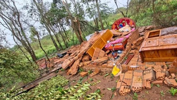El temporal causó destrozos en varios puntos de Amambay.Foto: Gentileza