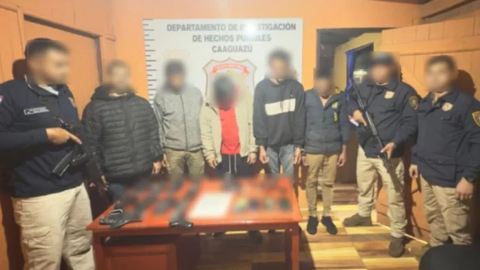 Los detenidos son Julio Rodrigo Sosa Núñez, Daniel Peña Machuca, José Armando Quiñonez Martínez, Octavio Machado Romero y Daniel Rosario Villamayor.Foto: Gentileza.