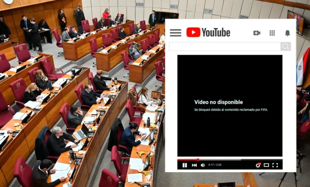 El video de la sesión ordinaria de este miércoles fue bloqueado en el canal de Senado TV de Paraguay, en YouTube, a pedido de la FIFA.Foto: Dardo Ramírez y Edición ÚH.