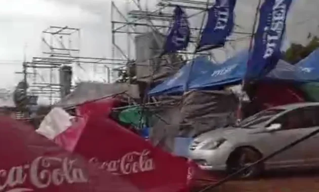 Los fuertes vientos y las seguidas lluvias forzaron la suspensión de eventos en Misiones. Foto: Captura.