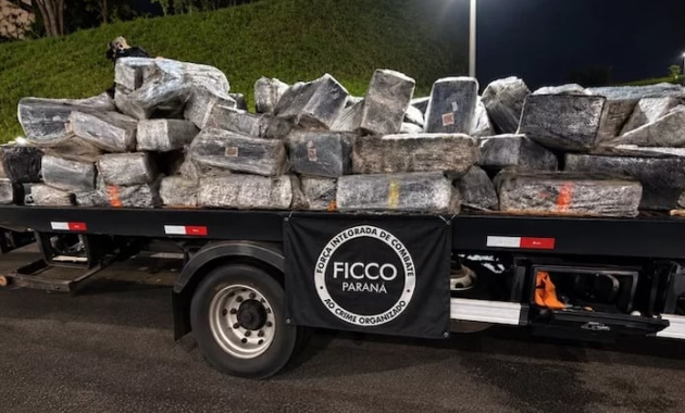 Dentro del camión hallaron varios paquetes de marihuana prensada. Foto: Policía Federal.